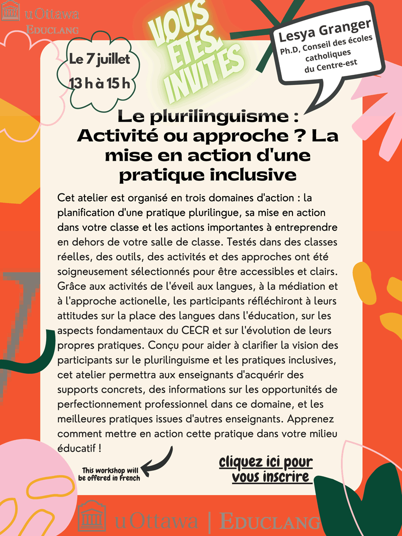 Le plurilinguisme : Activité ou approche? La mise en action d'une pratique inclusive